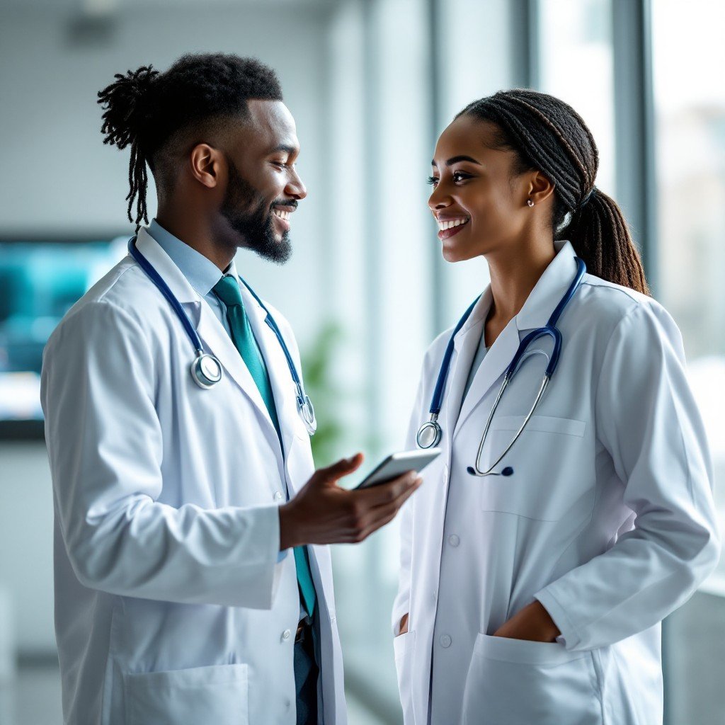 Medical professionals collaborating